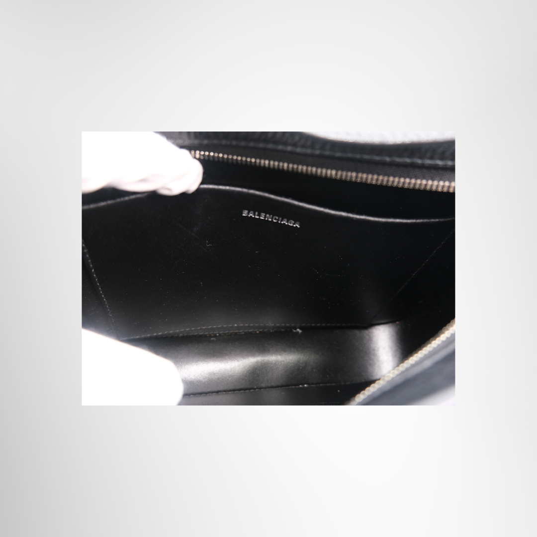 Balenciaga Preowned Luxury Black Everyday Camera Bag Interior View