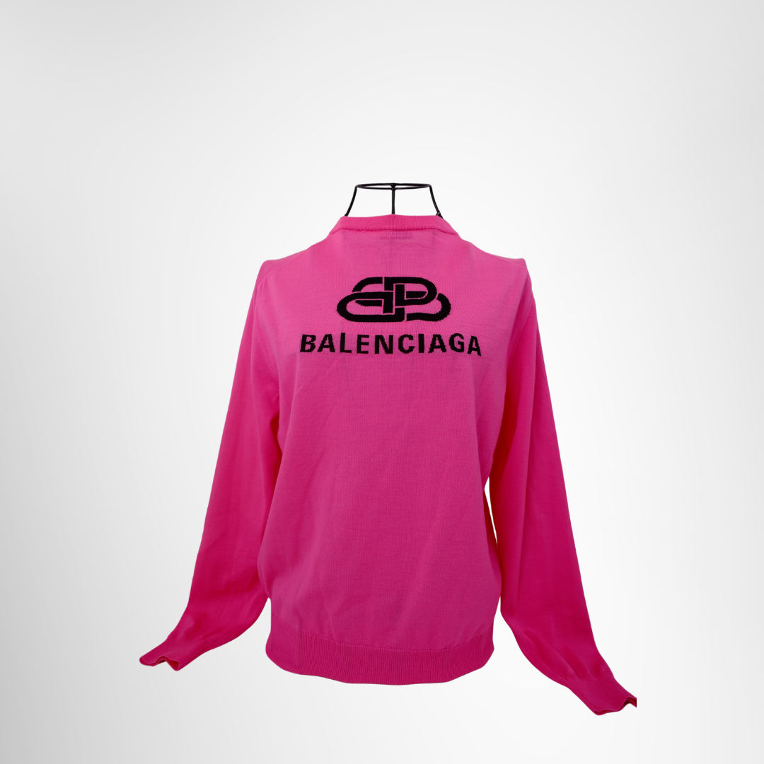Balenciaga Preowned Luxury Pink Knit Apparel Front View - Antonio & Co.
