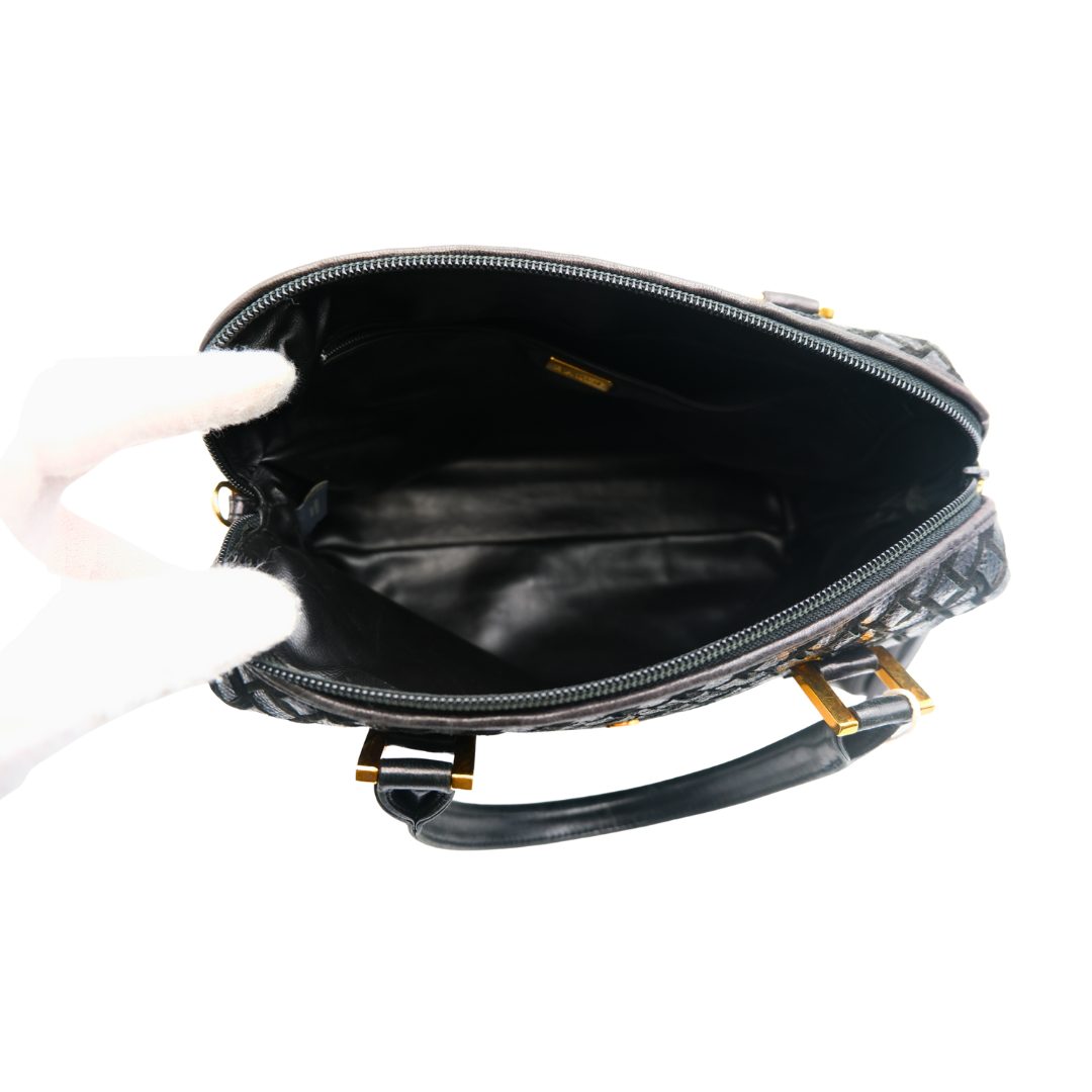Bally Preowned Luxury Quilted Leather Handbag Interior View