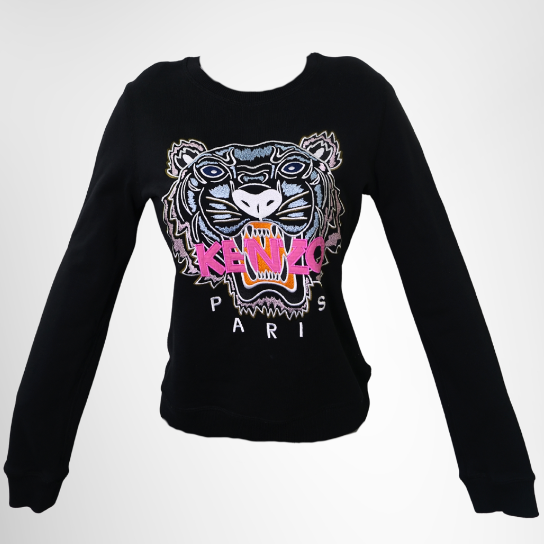 Black Tiger Embroidered Sweatshirt