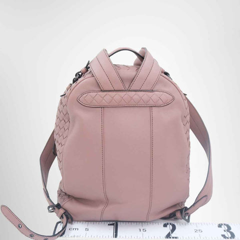 Bottega Veneta Intrecciato Leather Backpack – Blush Pink