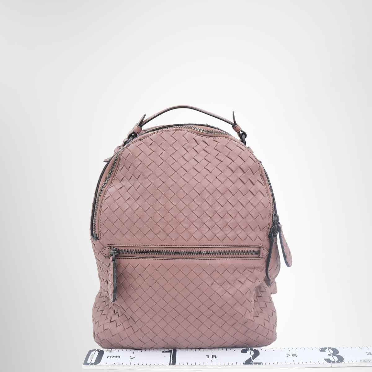 Bottega Veneta Intrecciato Leather Backpack – Blush Pink