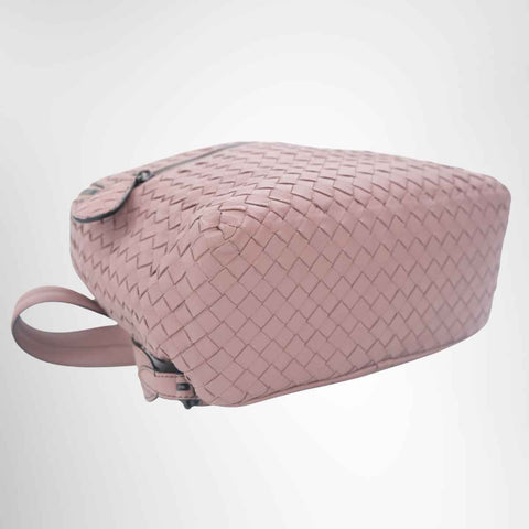 Bottega Veneta Intrecciato Leather Backpack – Blush Pink