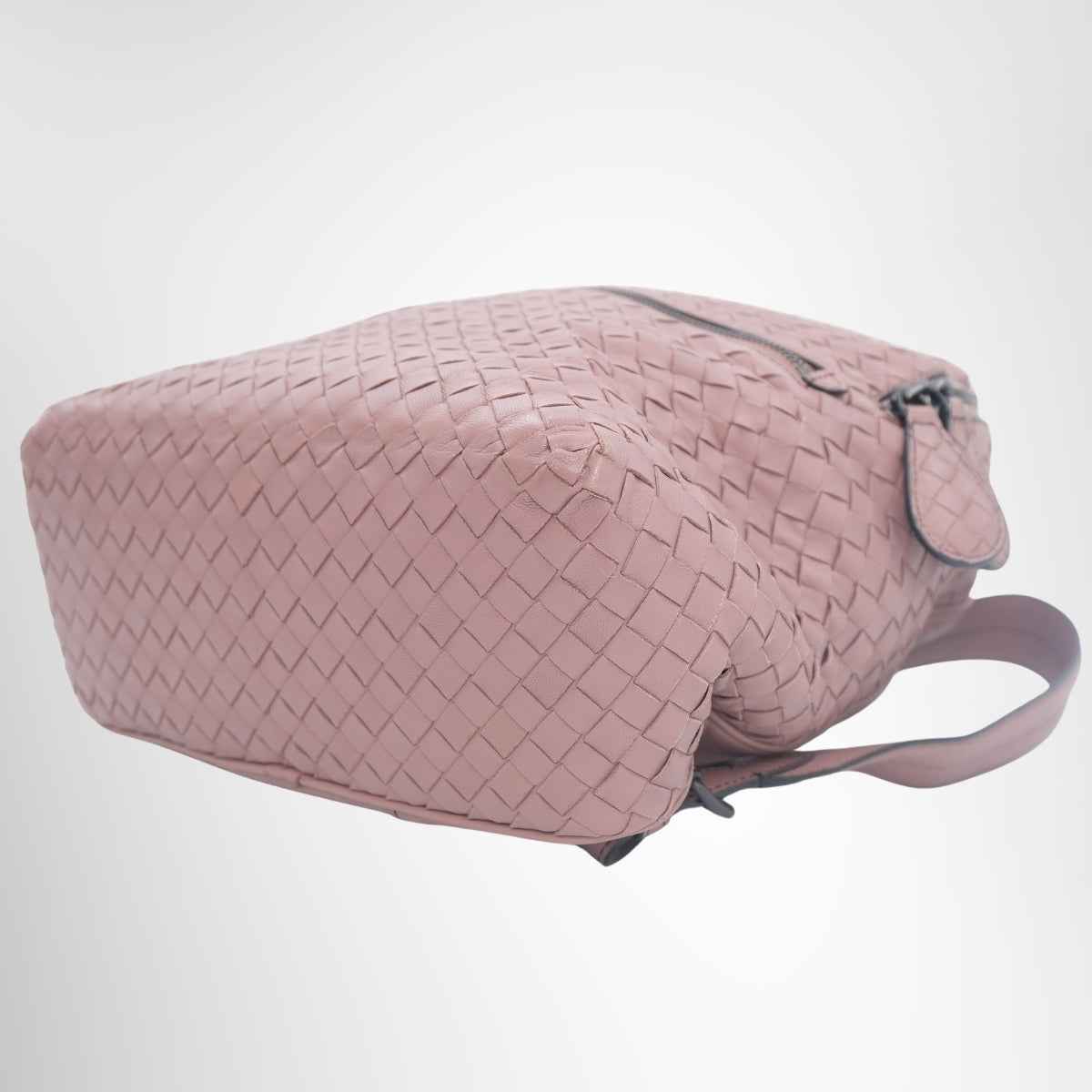 Bottega Veneta Intrecciato Leather Backpack – Blush Pink