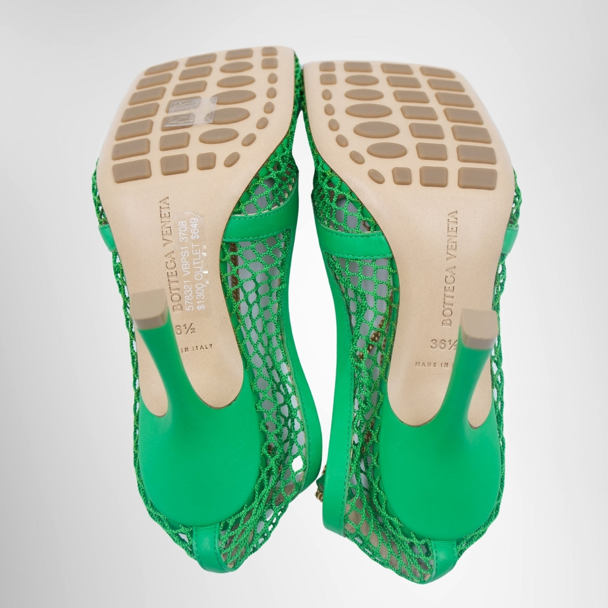 Bottega Veneta Stretch Pumps in Mesh and Leather – Pre-Owned Luxury Brand Shoes – Antonio & Co Soles View 