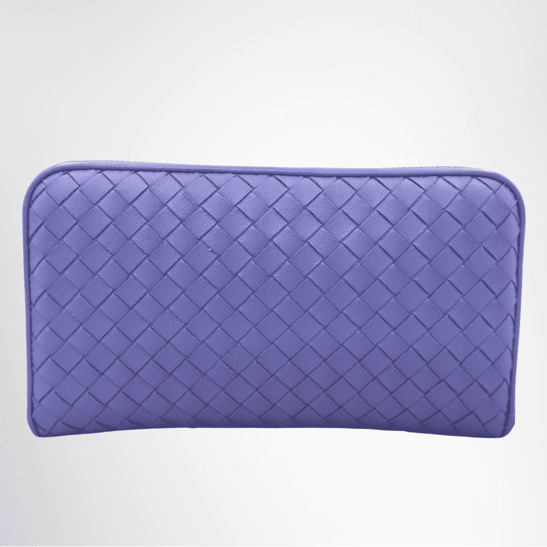 Bottega Veneta Intrecciato Zip-Around Long Wallet – Purple