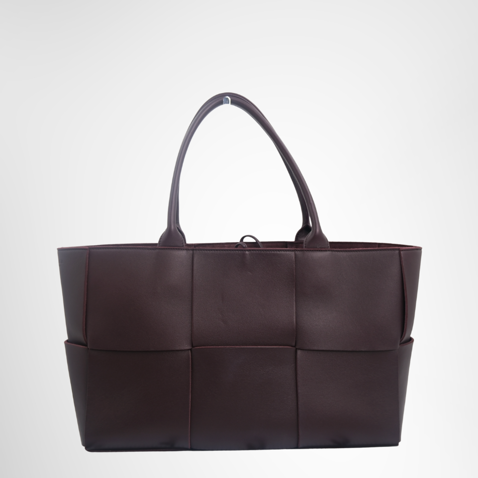 Bottega Veneta Preowned Luxury Arco Tote Bag in Deep Burgundy Bag Front Page - Antonio & Co.