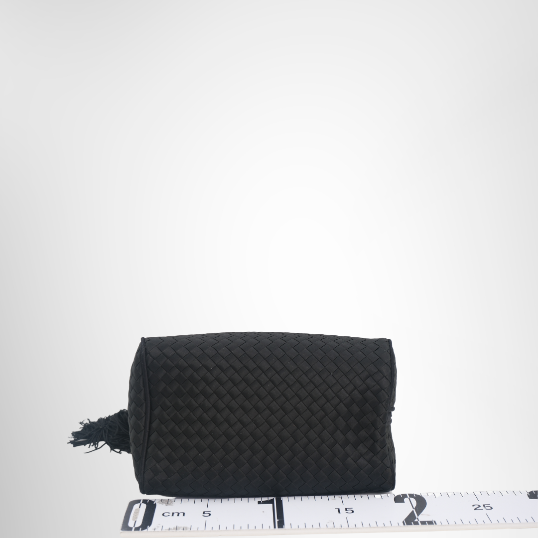 Bottega Veneta Preowned Luxury Bag Intercciato Bottega Satin Mini Purse Bottom View