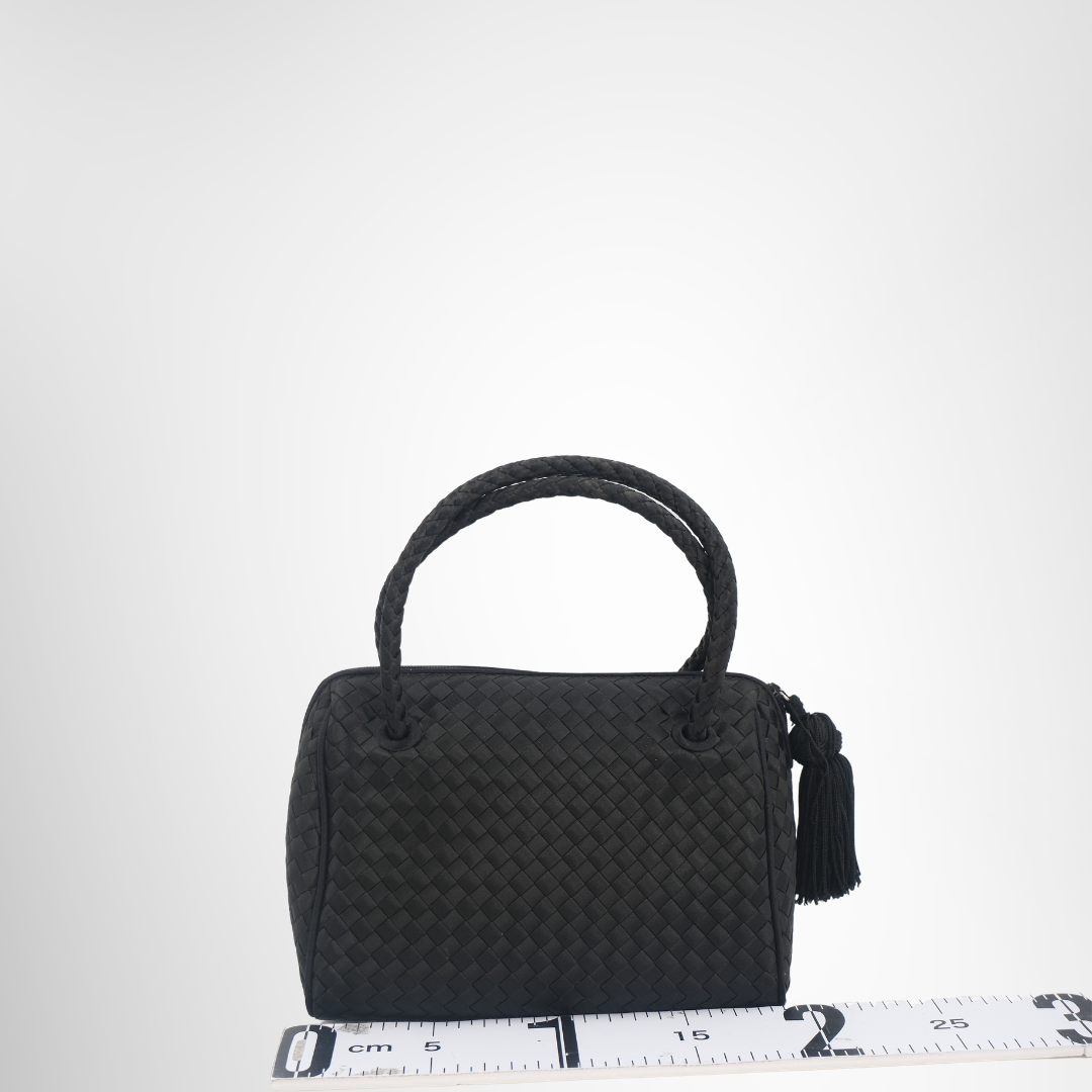 Bottega Veneta Preowned Luxury Bag Intercciato Bottega Satin Mini Purse Front View 3