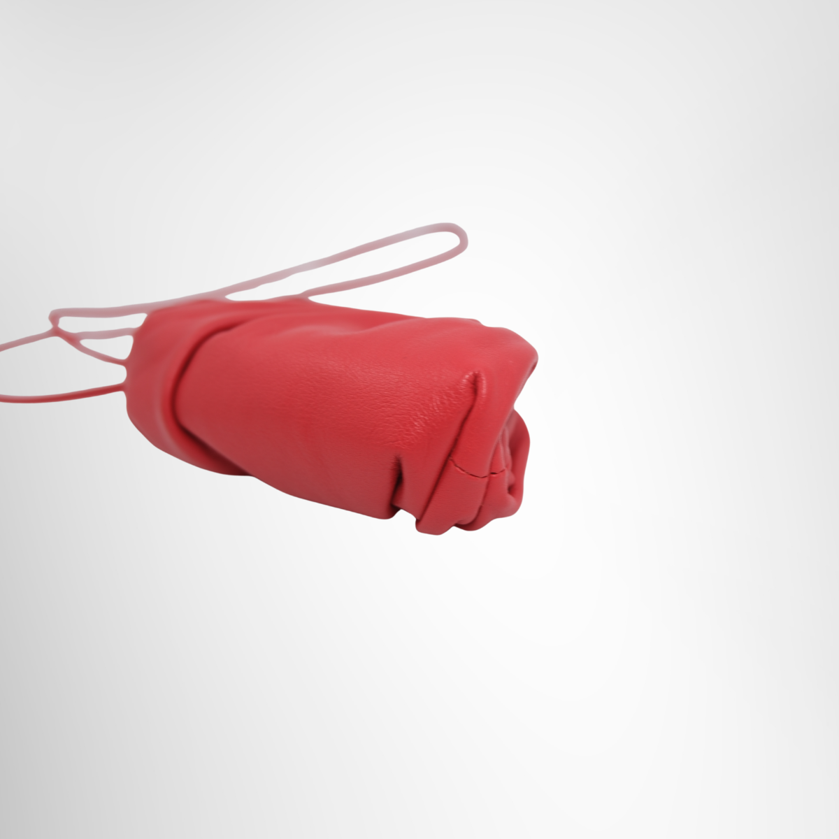 Bottega Veneta Preowned Luxury Bag Mini The Pouch Red Bag Bottom Corner View 2