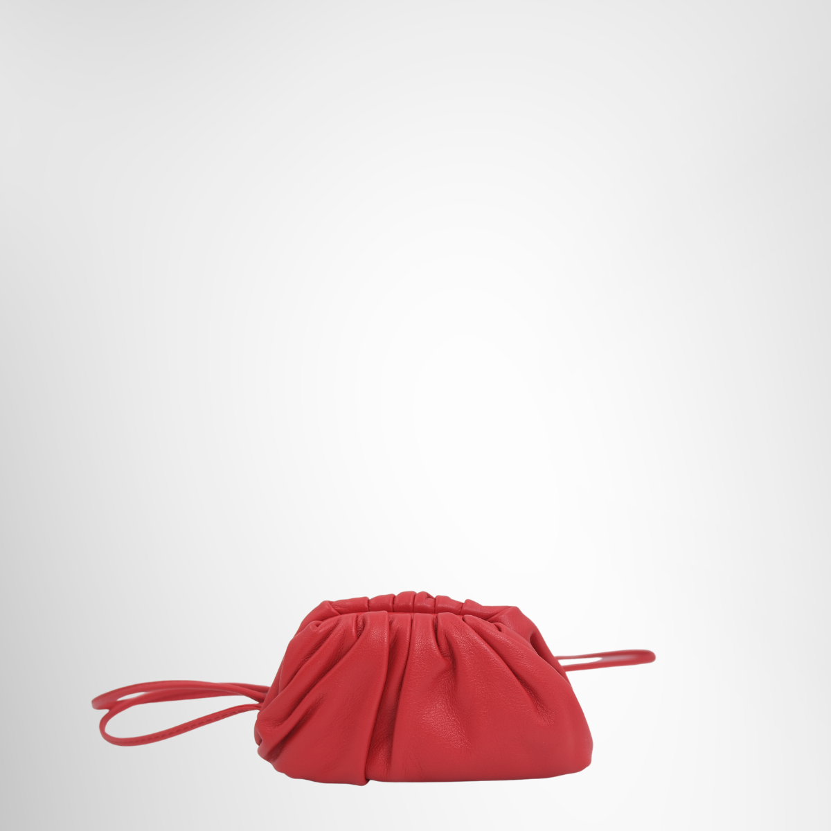 Bottega Veneta Preowned Luxury Bag Mini The Pouch Red Bag Front View