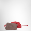 Bottega Veneta Preowned Luxury Bag Mini The Pouch Red Bag Front View 2