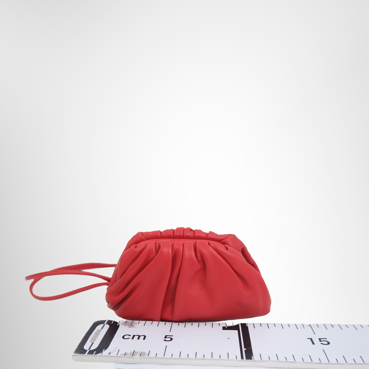 Bottega Veneta Preowned Luxury Bag Mini The Pouch Red Bag Front View 3