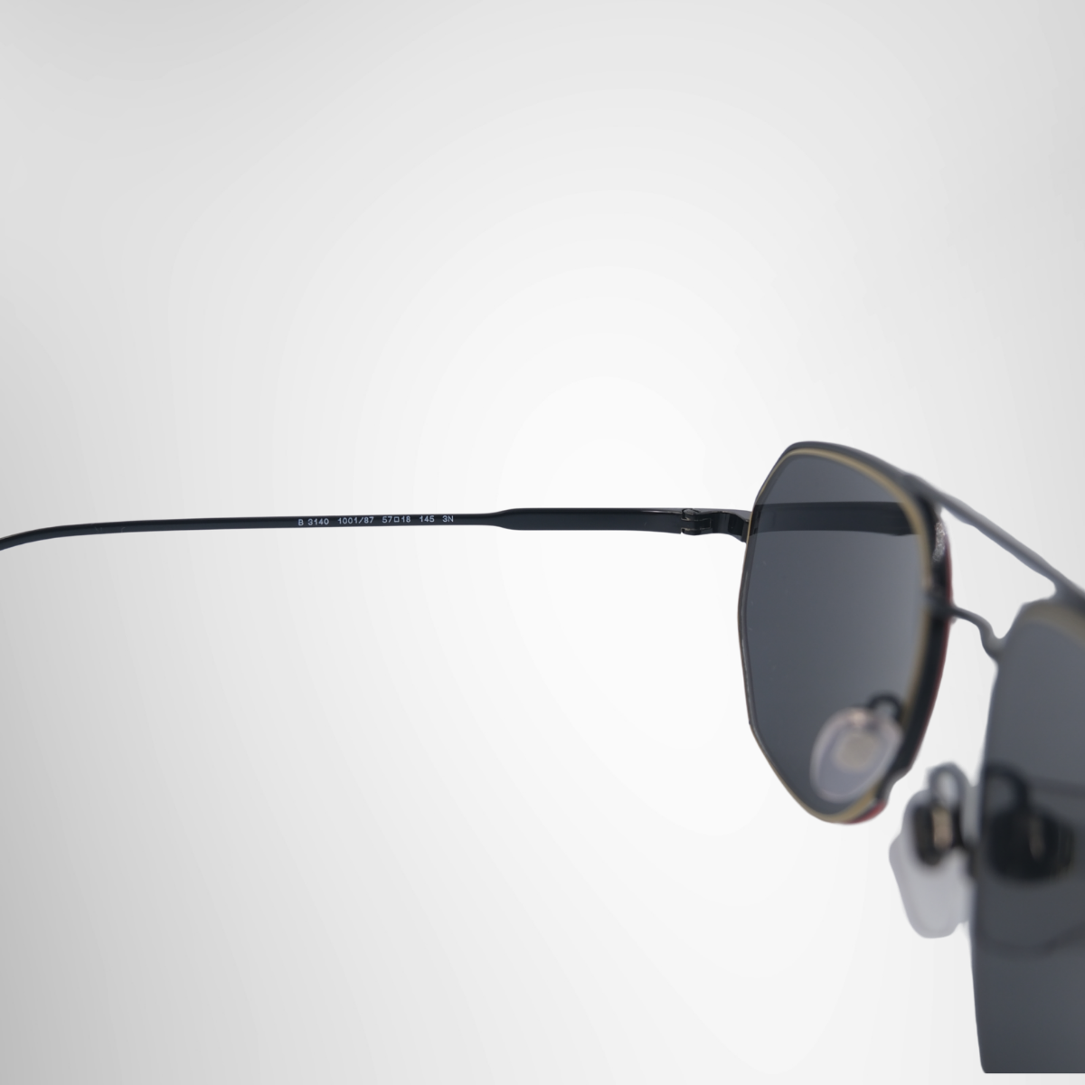 Burberry Henry Dark Grey Navigator Sunglasses – Pre-Owned Luxury Brand Eyewear – Antonio & Co Left Interior View