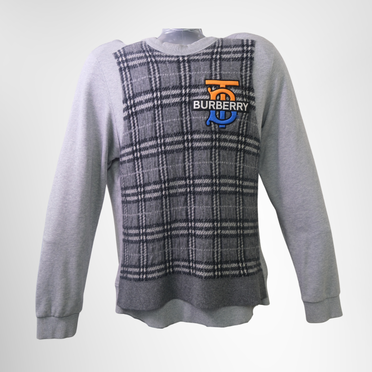 Burberry Monogram Motif Check Panel Sweatshirt – Pre-Owned Luxury Brand Apparel – Antonio & Co Front Page
