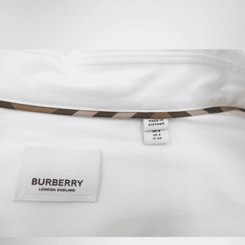  Burberry White Longsleeve – Pre-Owned Luxury Brand Apparel – Antonio & Co Tag 