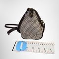 Burberry Blue Label Preowned Luxury Twin Buckle Flap Nova Check Messenger Shoulder Bag Side View - Antonio & Co.