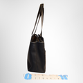 Burberry Preowned Luxury Bag Contrast Stitch Gold Plate Leather Business Tote Bag Side View