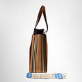 Burberry Preowned Luxury Bag Medium Icon Stripe E-Canvas Book Side View