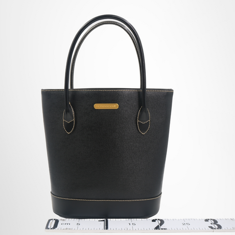 Burberry Nova Check Lined Leather Handbag – Black
