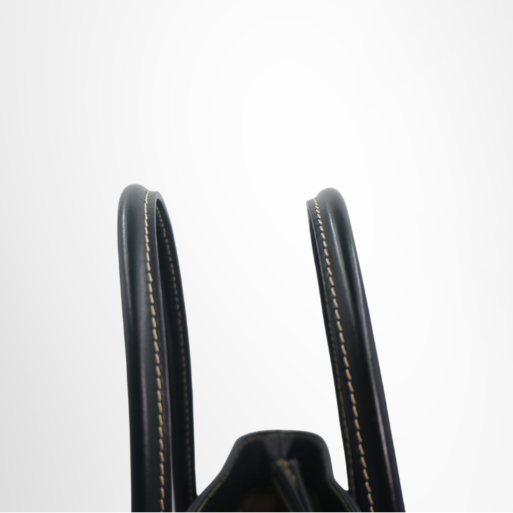 Burberry Nova Check Lined Leather Handbag – Black