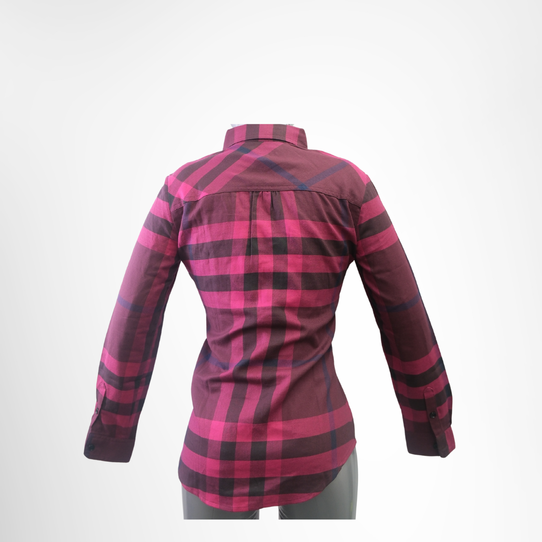 Burberry Preowned Luxury Checkered Long Sleeve Size XXS Apparel Back View - Antonio & Co.
