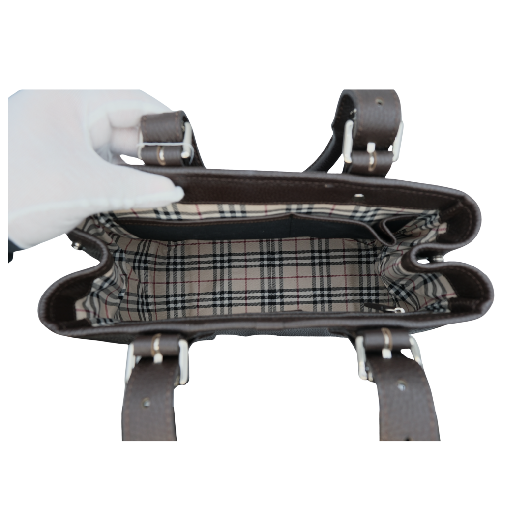 Burberry Preowned Luxury Leather Handbag Tote Bag Interior View