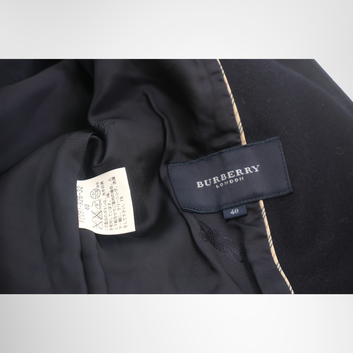 Burberry Preowned Luxury  Navy Blue Jacket – Size 40 Apparel Inside Tag1 - Antonio & Co.