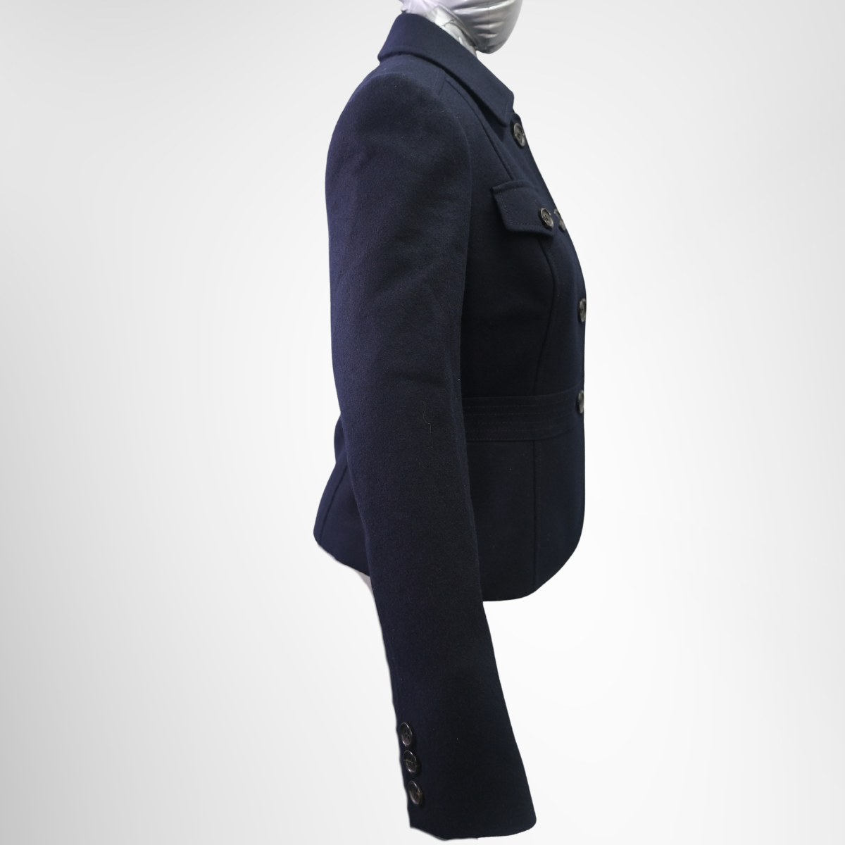 Burberry Preowned Luxury  Navy Blue Jacket – Size 40 Apparel Side View2 - Antonio & Co.