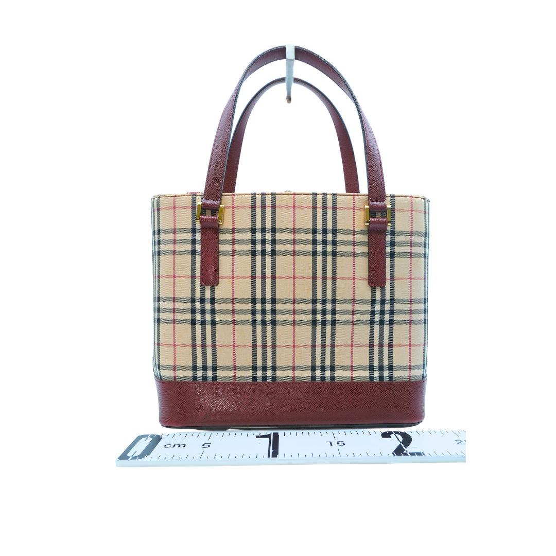 Burberry Preowned Luxury Nova Check Tote Bag Back View