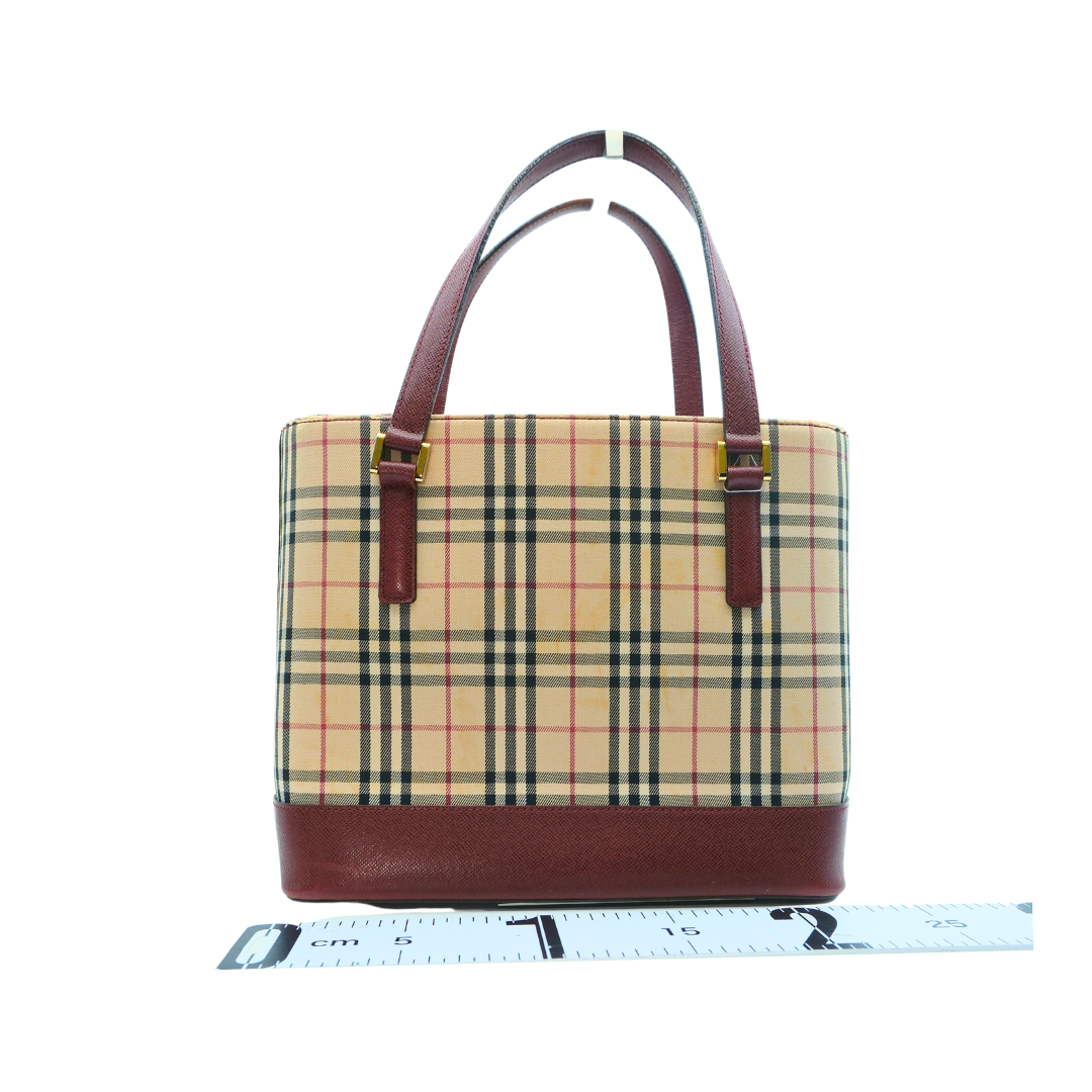 Burberry Preowned Luxury Nova Check Tote Bag Front View 1