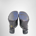 Burberry Preowned Luxury Sandal Black Leather Sleep Sandal Bottom View