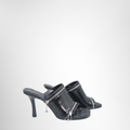 Burberry Preowned Luxury Sandal Black Leather Sleep Sandal Side View
