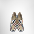 Burberry Preowned Luxury Shoes House Check Pattern Canvas Pumps Front View