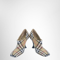 Burberry Preowned Luxury Shoes House Check Pattern Canvas Pumps Front View 2