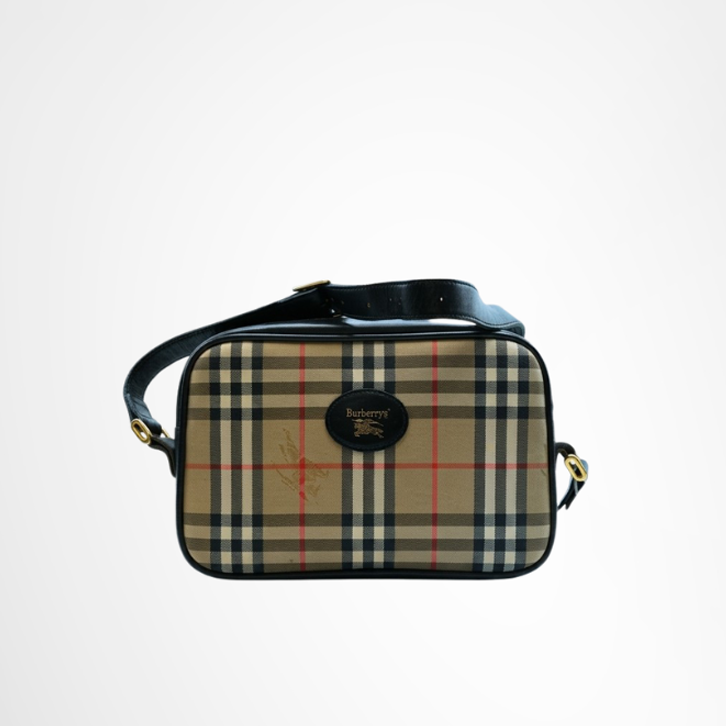 Burberry Preowned Luxury Vintage Sling Check Bag Front Page