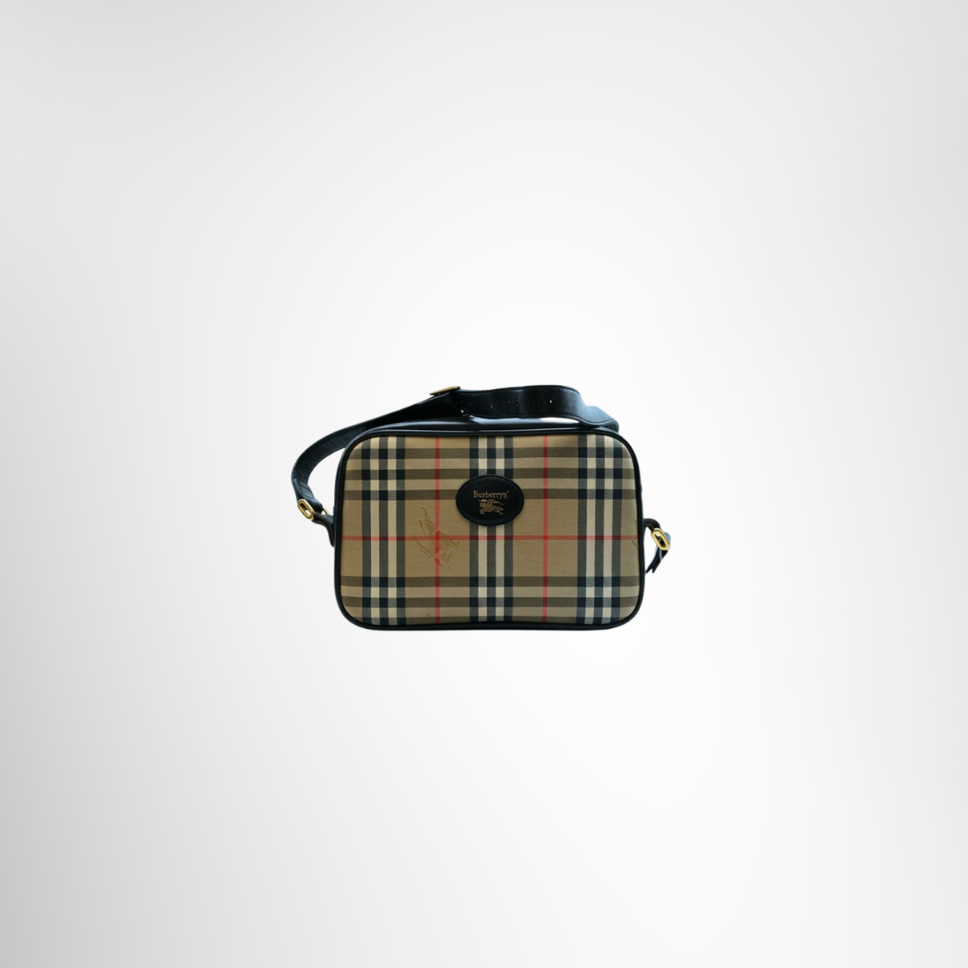 Burberry Preowned Luxury Vintage Sling Check Bag Front View 3