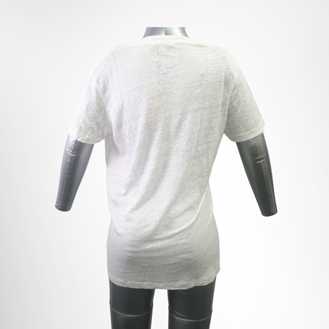 Burberry Preowned Luxury White T-Shirt Size M Apparel Back View - Antonio & Co.