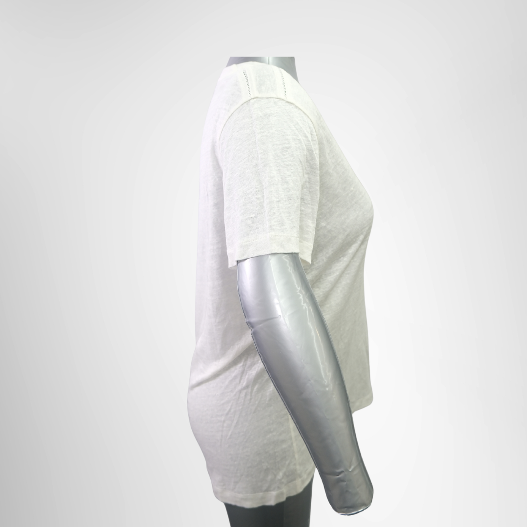 Burberry Preowned Luxury White T-Shirt Size M Apparel Side View1 - Antonio & Co.
