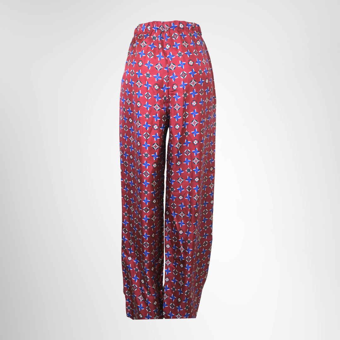 Burgundy Silk Pajama Pants