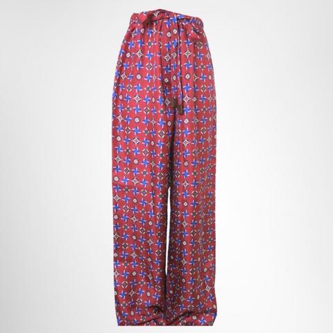 Louis Vuitton Burgundy Silk Pajama Pants