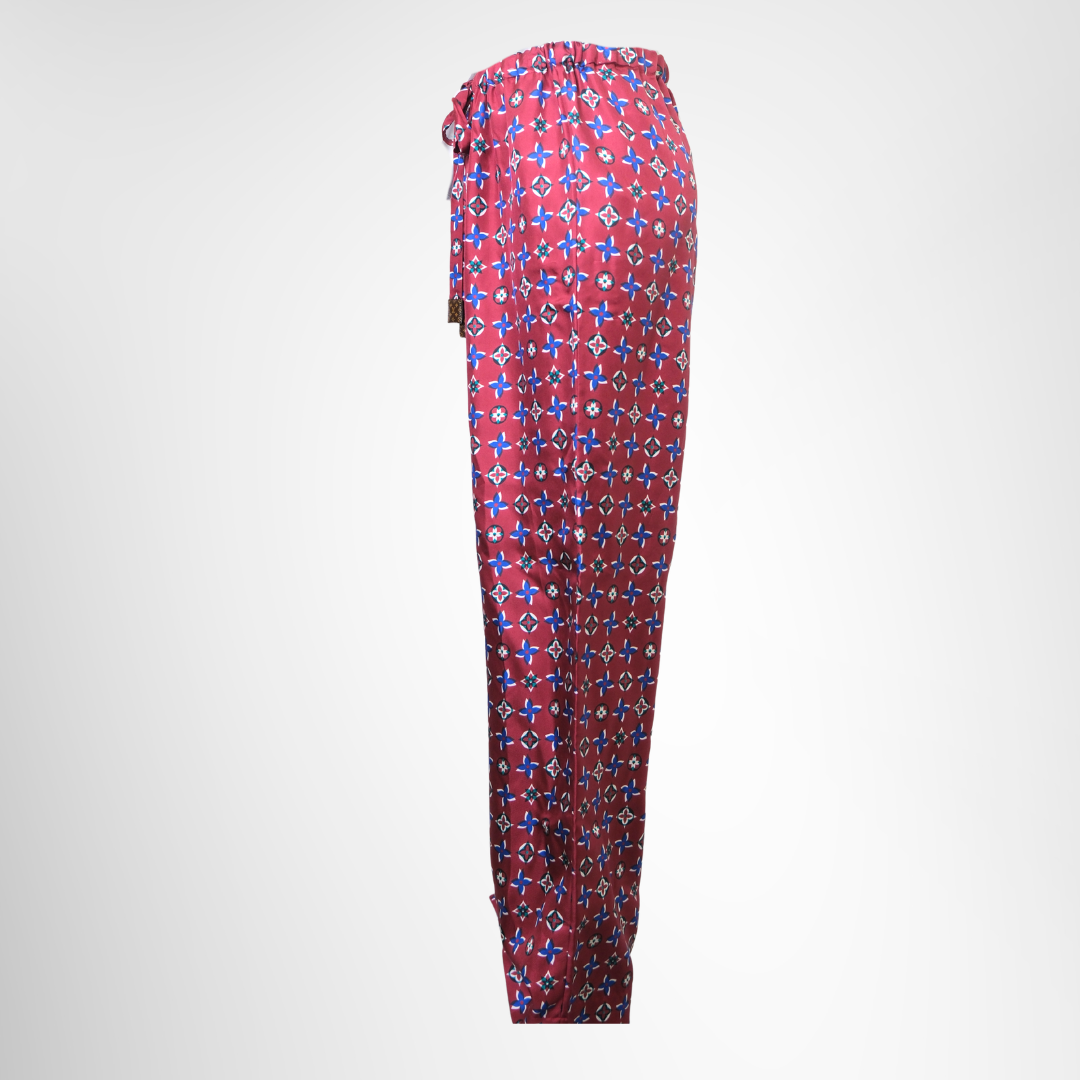 Burgundy Silk Pajama Pants