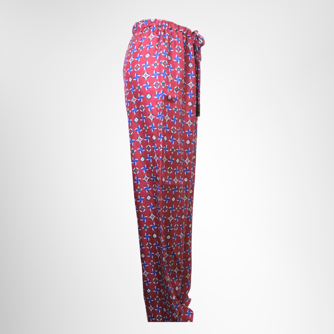 Burgundy Silk Pajama Pants