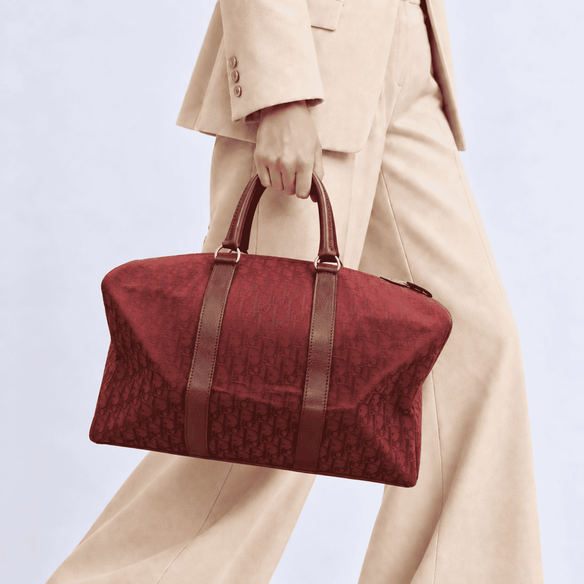 Christian Dior Vintage Diorissimo Oblique Trotter Weekend Bag - Red