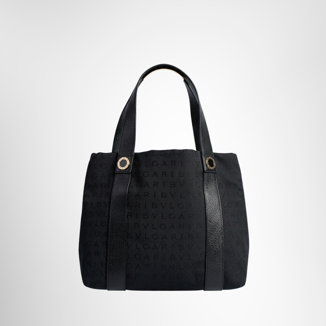 Bvlgari Preowned Luxury Logomania Lettere Jacquard Tote Bag Front Page - Antonio & Co.