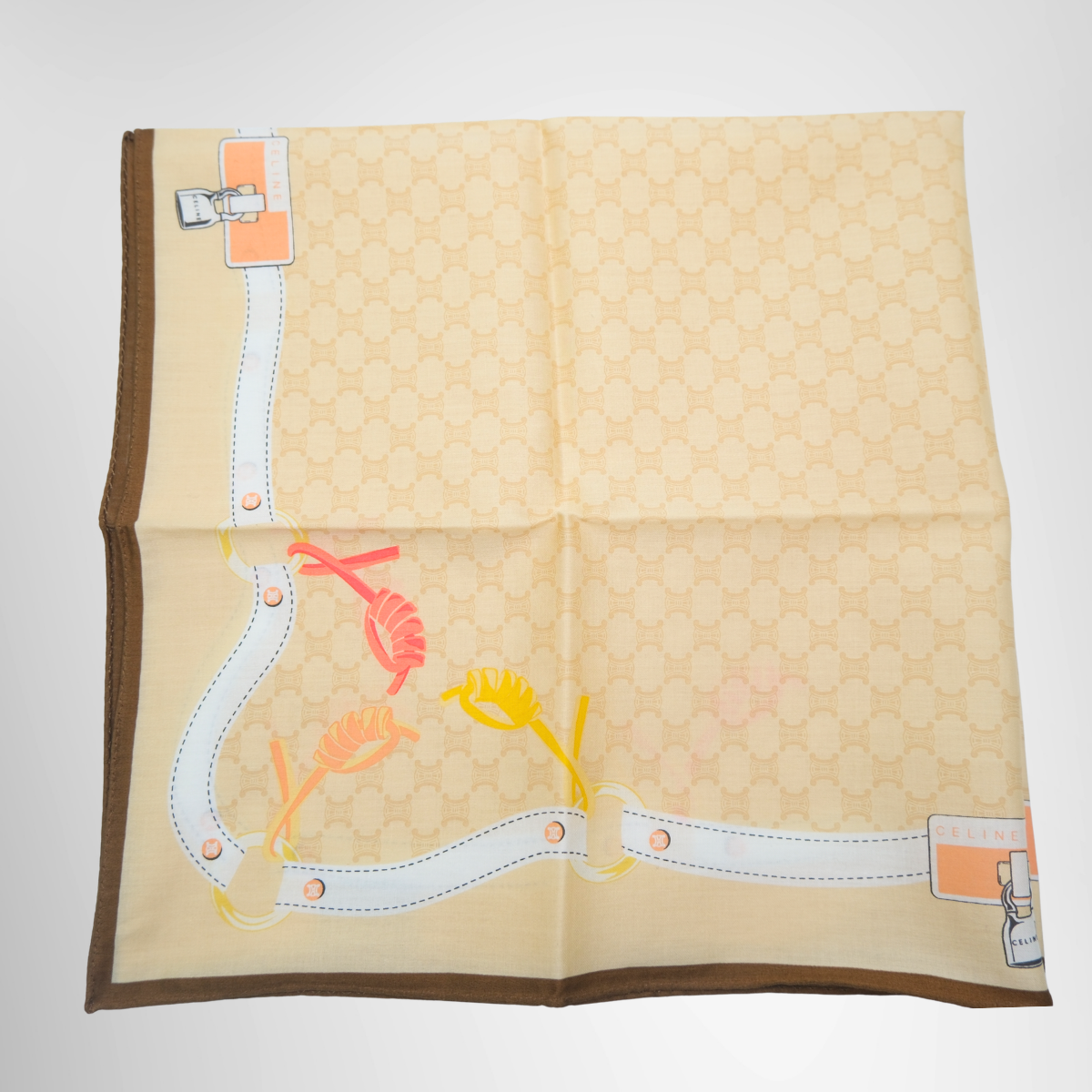 Celine Macadam Chain Belt & Flower Motif Silk Handkerchief – Pre-Owned Luxury Apparel – Antonio & Co Back View