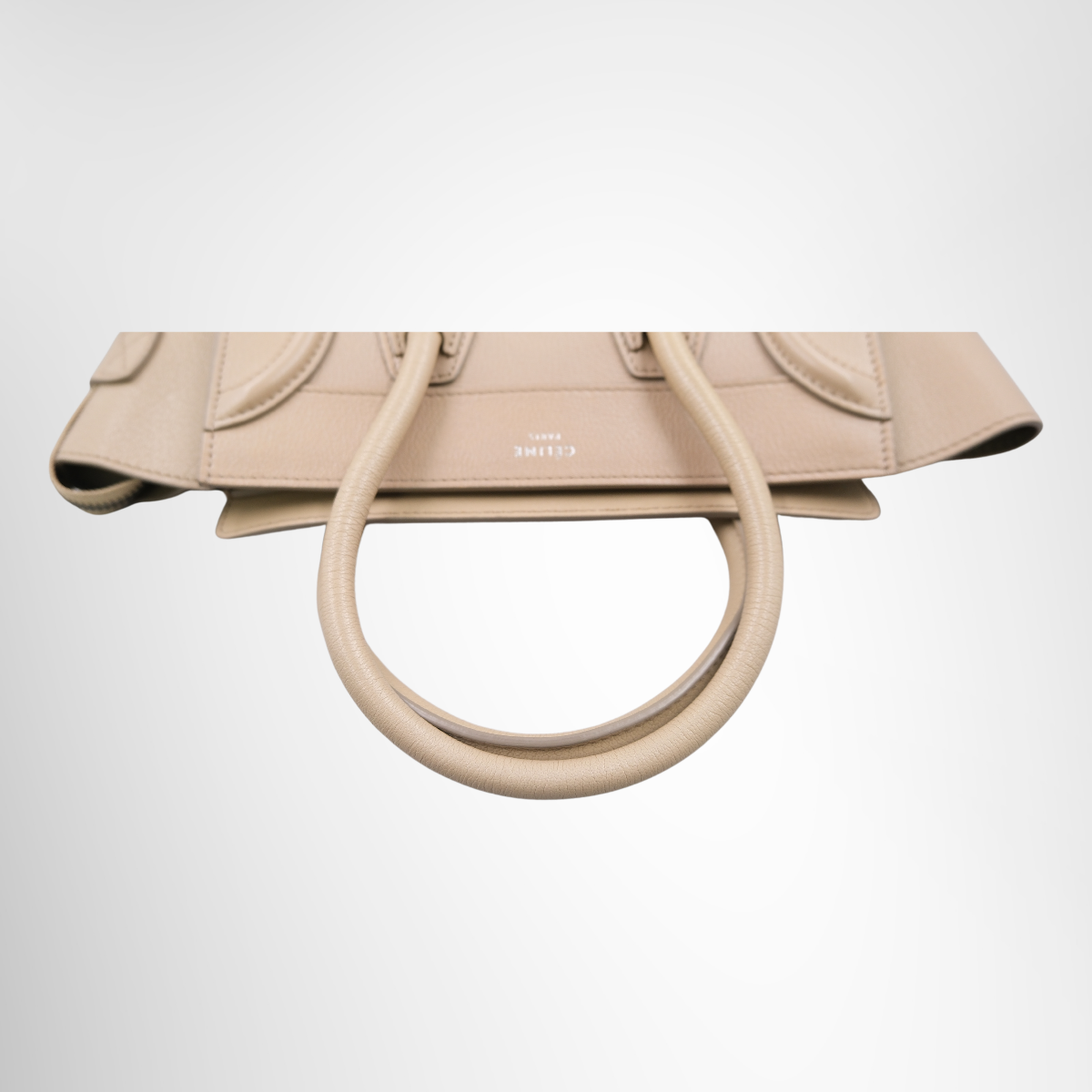 Luggage Micro in Beige Drummed Calfskin Leather