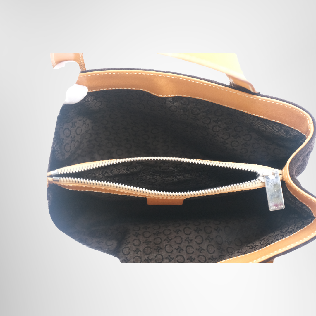 Celine Preowned Luxury Bag Macadan Suede Handbag Interior View