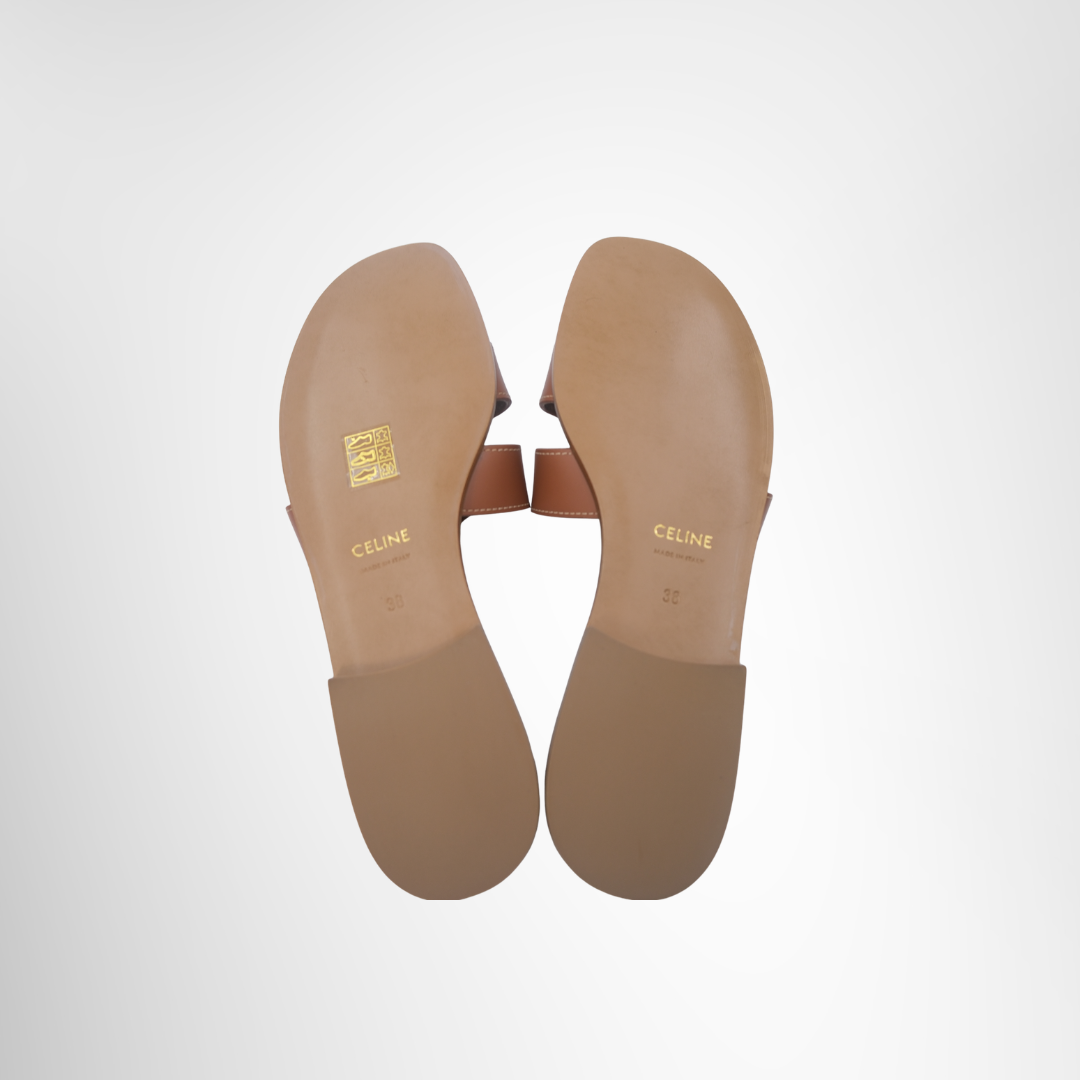Celine Preowned Luxury Marina Mule In Calfskin Shoes Bottom View - Antonio & Co.