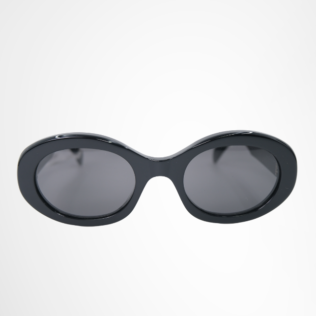 Celine Preowned Luxury Triomphe 01 Black Acetate Sunglasses Front View - Antonio & Co.